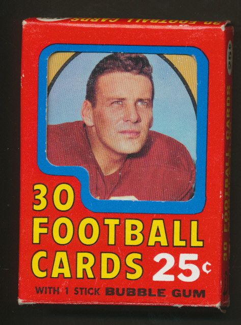 1970 Topps Football Unopened 1st Series Cello Pack