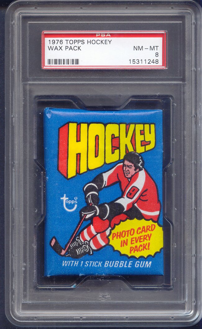 1976/77 Topps Hockey Unopened Wax Pack PSA 8