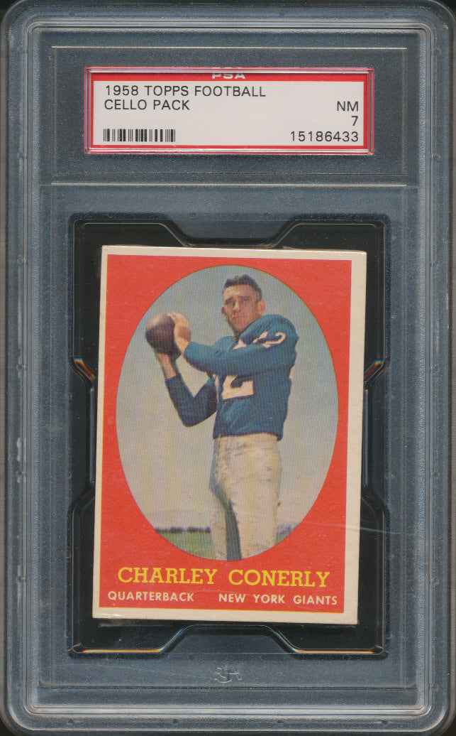 1958 Topps Football Unopened Cello Pack PSA 7 Conerly Top