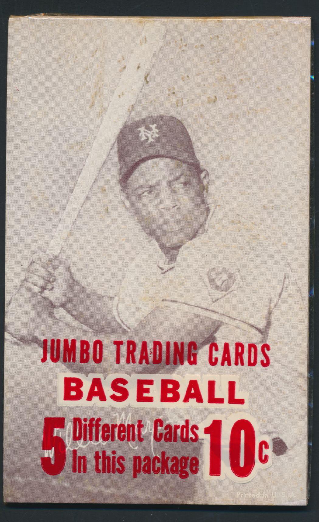 1947-1966 Baseball Exhibits 10 Cent Unopened Cello Pack Mays