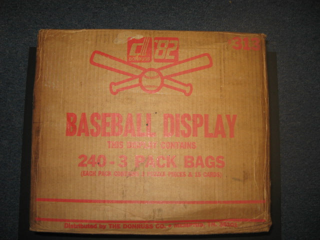 1982 Donruss Baseball Wax Pack Rack Pack Case (240 Count)