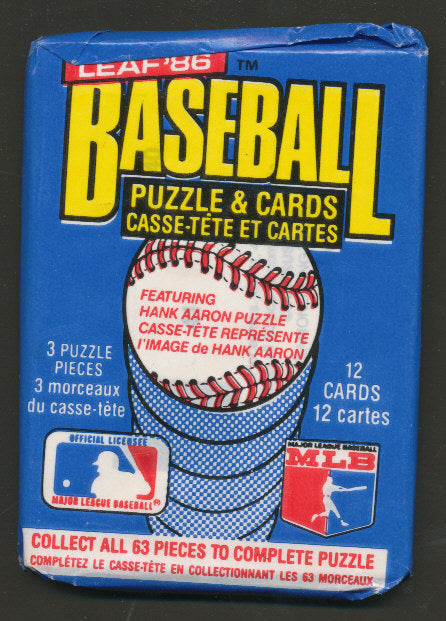 1986 Donruss Leaf Baseball Unopened Wax Pack