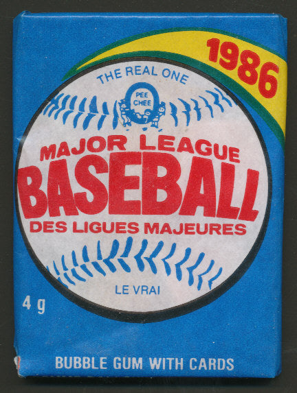 1986 OPC O-Pee-Chee Baseball Unopened Wax Pack
