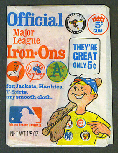 1969 Fleer Baseball Iron-Ons Unopened Wax Pack