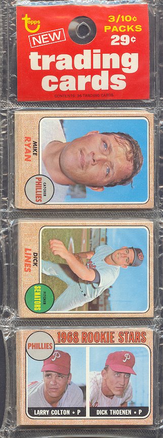 1968 Topps Baseball Unopened Rack Pack