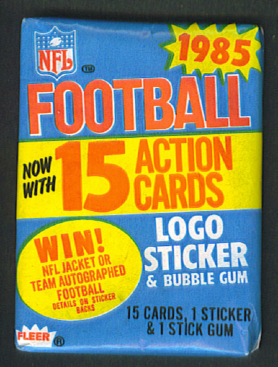 1985 Fleer In-Action Football Unopened Wax Pack