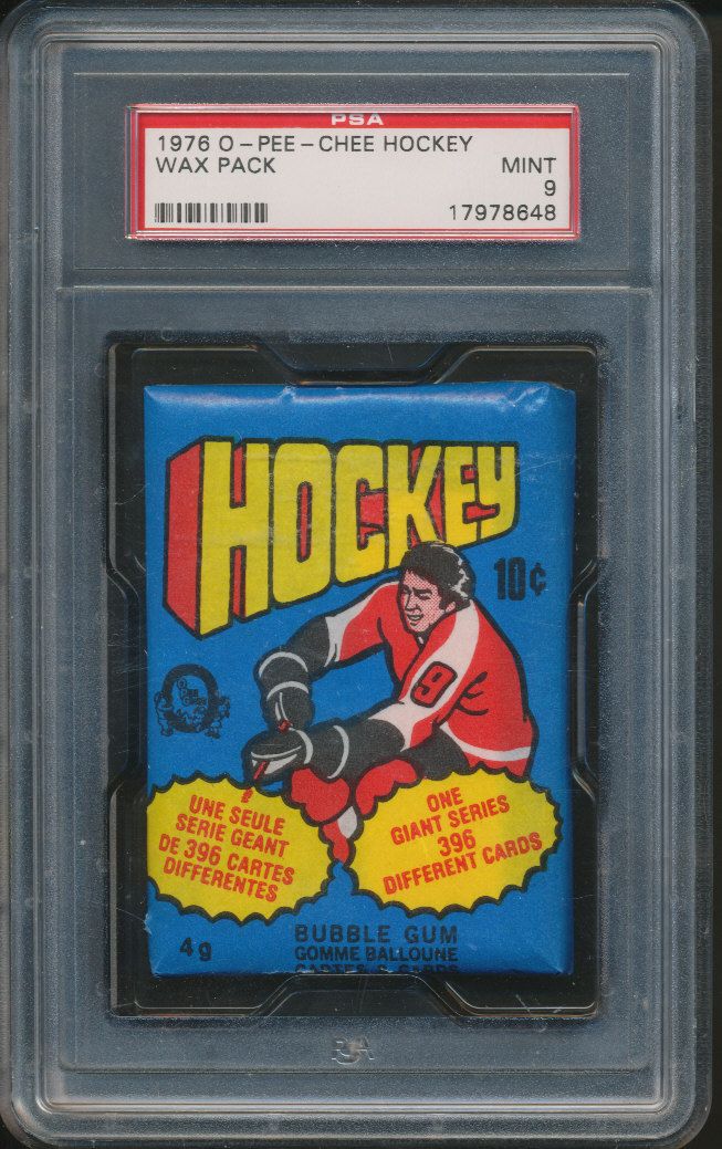 1976/77 OPC O-Pee-Chee Hockey Unopened Wax Pack PSA 9