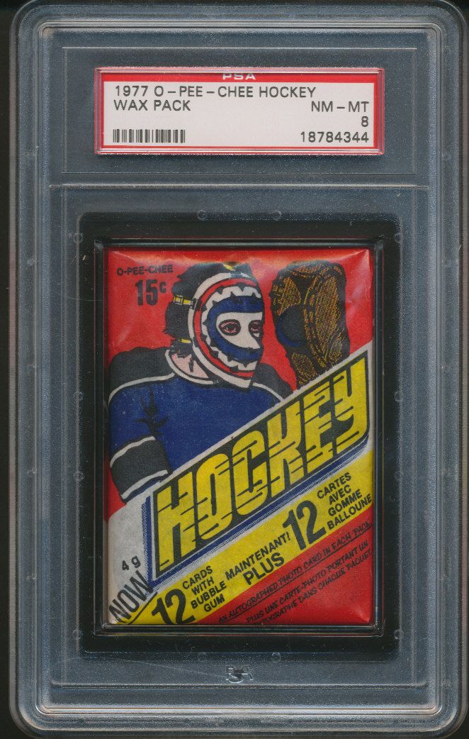 1977/78 OPC O-Pee-Chee Hockey Unopened Wax Pack PSA 8