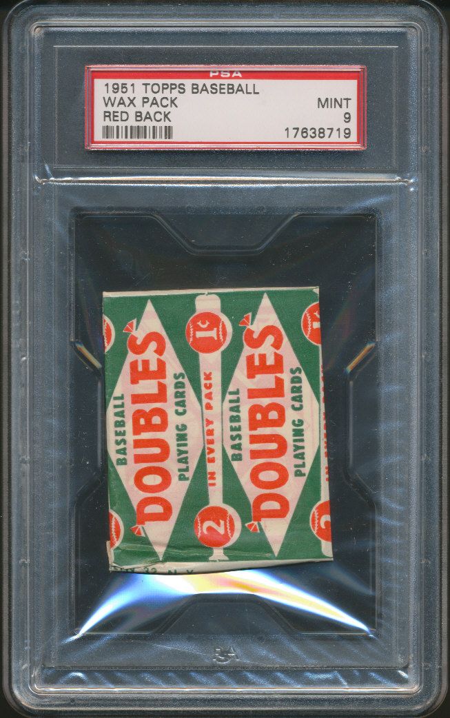 1951 Topps Baseball Red Back Unopened Wax Pack PSA 9