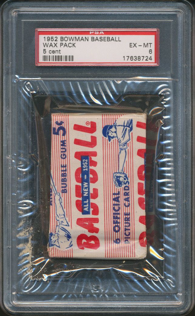 1952 Bowman Baseball Unopened 5 Cent Wax Pack PSA 6