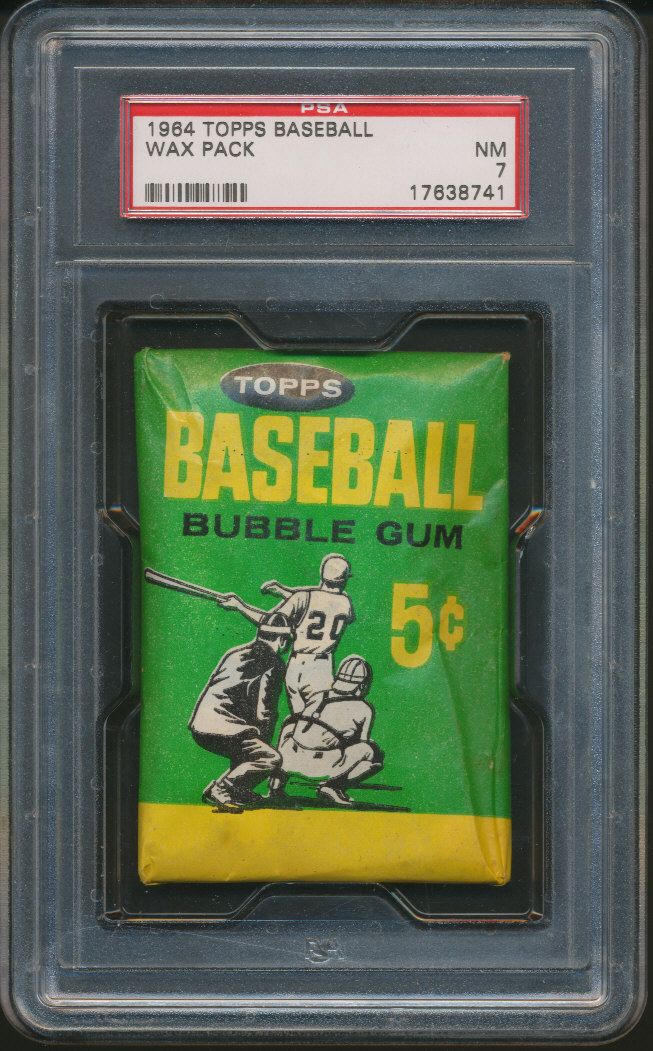 1964 Topps Baseball Unopened 5 Cent Wax Pack PSA 7