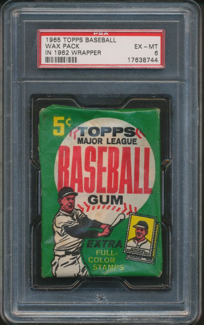 1965 Topps Baseball Unopened Wax Pack PSA 6