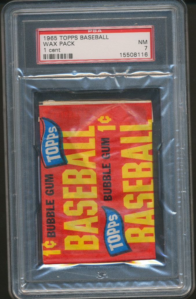 1965 Topps Baseball Unopened 1 Cent Wax Pack PSA 7