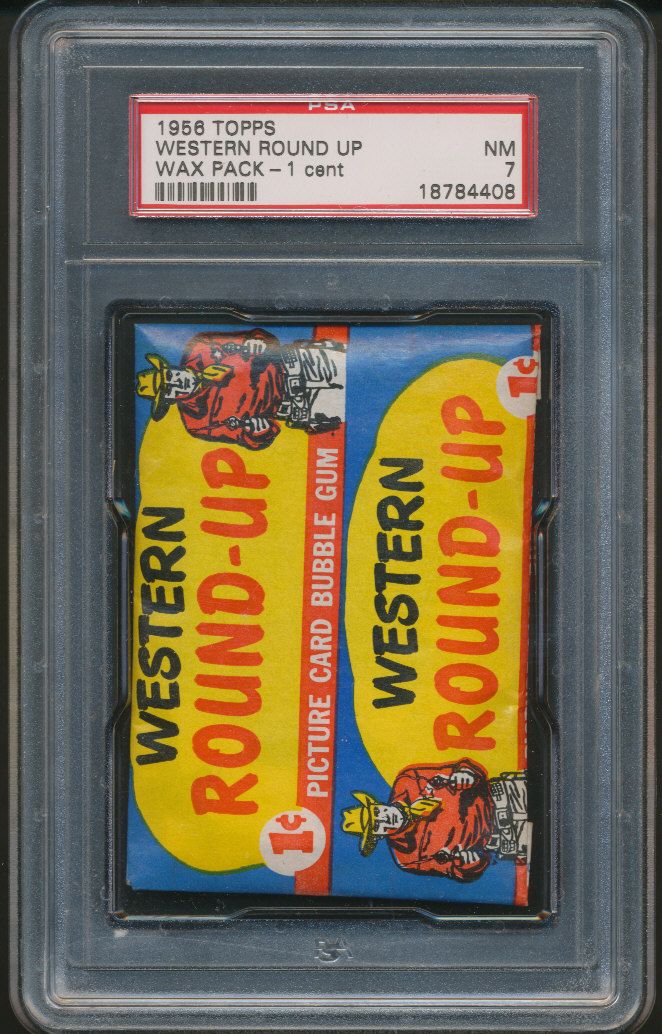 1956 Topps Western Round Up 1 Cent Unopened Wax Pack PSA 7