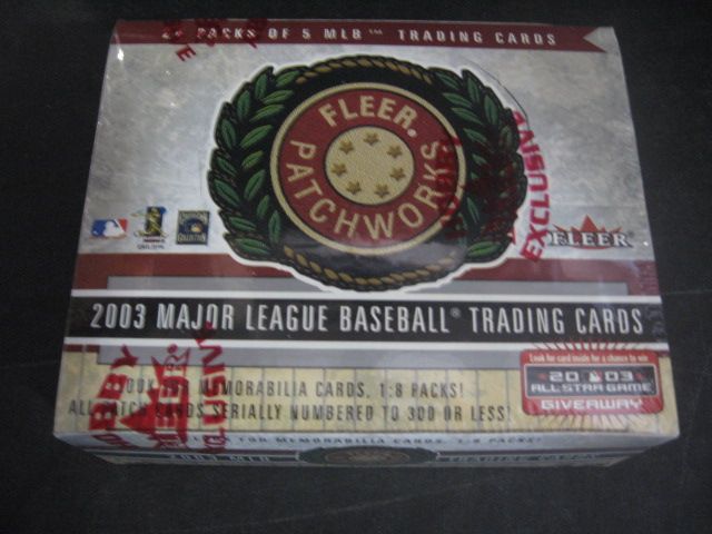 2003 Fleer Patchworks Baseball Box (Hobby)