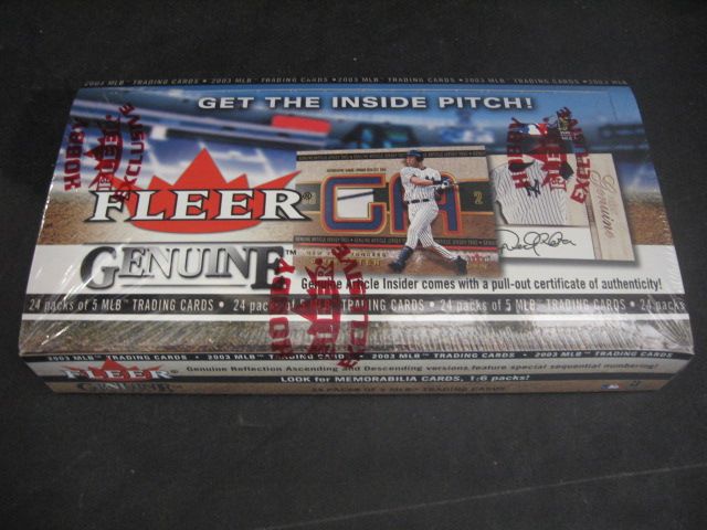 2003 Fleer Genuine Baseball Box (Hobby)