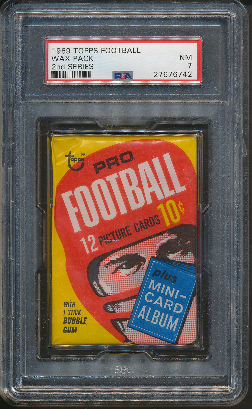 1969 Topps Football Unopened Series 2 Wax Pack PSA 7