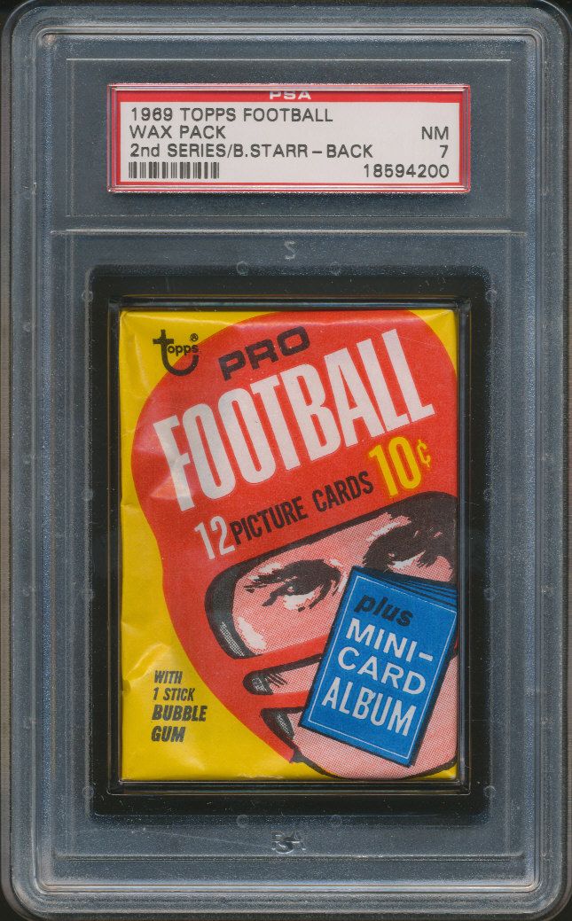 1969 Topps Football Unopened Series 2 Wax Pack PSA 7