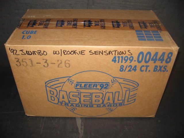 1992 Fleer Baseball Jumbo Case (w/ Rookie Sensations) (8 Box) (00448)