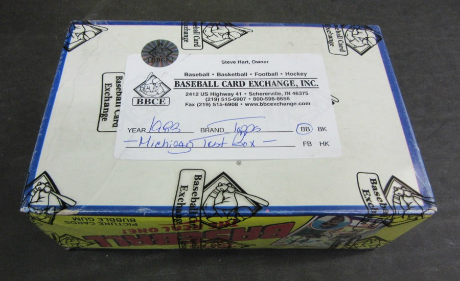 1983 Topps Baseball Unopened Michigan Test Box (BBCE) (Non X-Out)