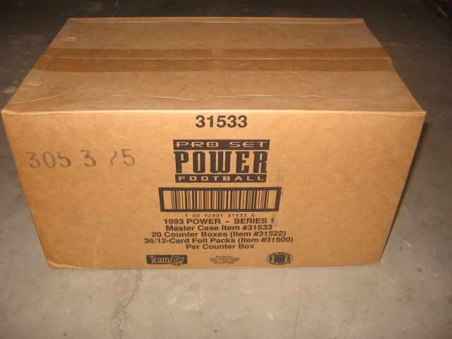 1993 Pro Set Power Football Series 1 Case (20 Box)