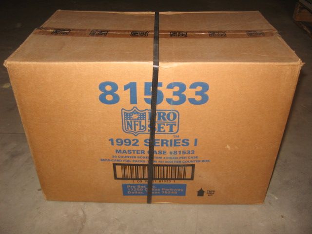 1992 Pro Set Football Series 1 Case (20 Box) (81533)