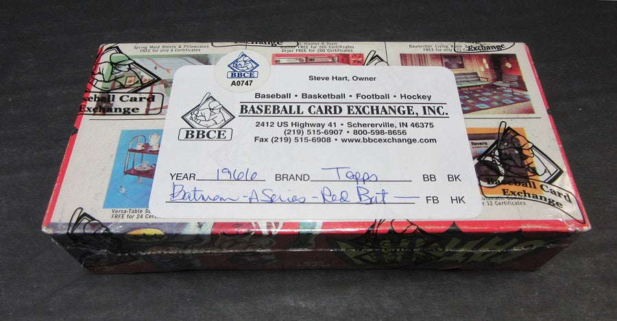 1966 Topps Batman Series A Red Bat Unopened Wax Box (BBCE)