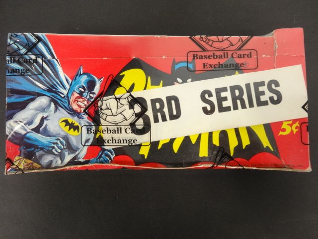 1966 Topps Batman Series B Blue Bat Puzzle Back Unopened Wax Box