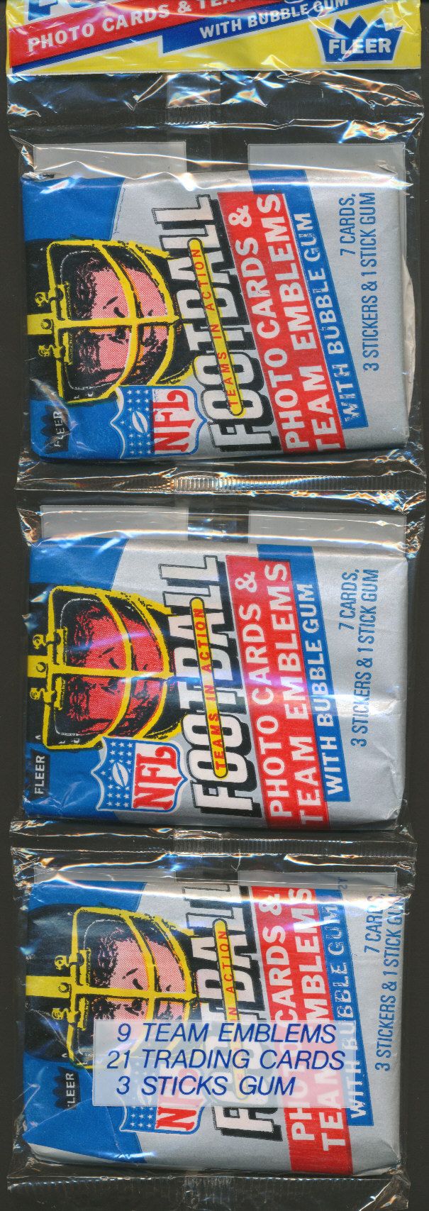 1984 Fleer Football Unopened Wax Pack Rack Pack