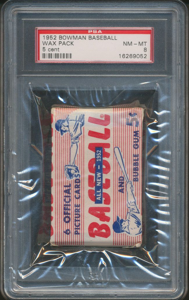 1952 Bowman Baseball Unopened 5 Cent Wax Pack PSA 8