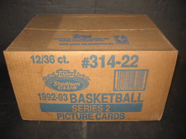 1992/93 Topps Stadium Club Basketball Series 2 Case (12 Box) (314-22)