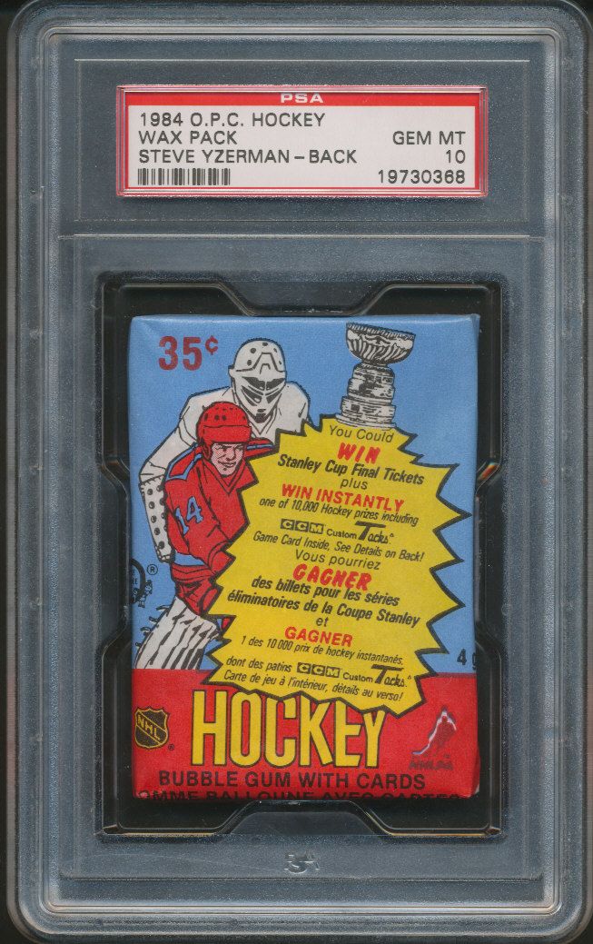 1984/85 OPC O-Pee-Chee Hockey Unopened Wax Pack PSA Yzerman