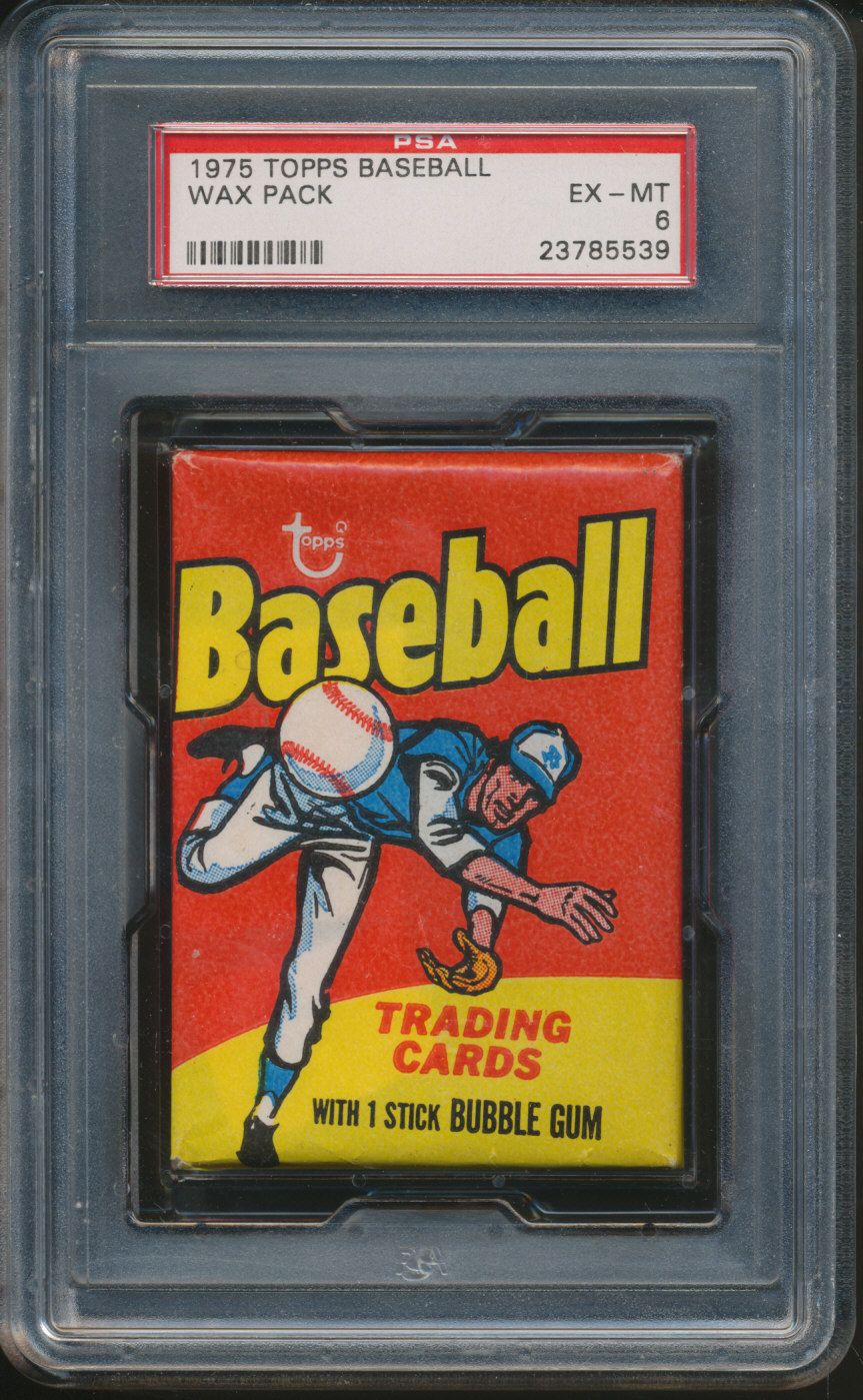 1975 Topps Baseball Unopened Wax Pack PSA 6