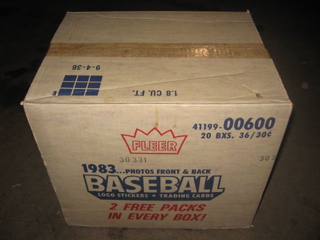 1983 Fleer Baseball Unopened Wax Case (20 Box) (Sealed)