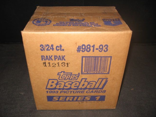 1993 Topps Baseball Series 1 Rack Pack Case (3 Box)