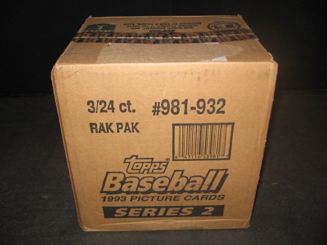 1993 Topps Baseball Series 2 Rack Pack Case (3 Box)