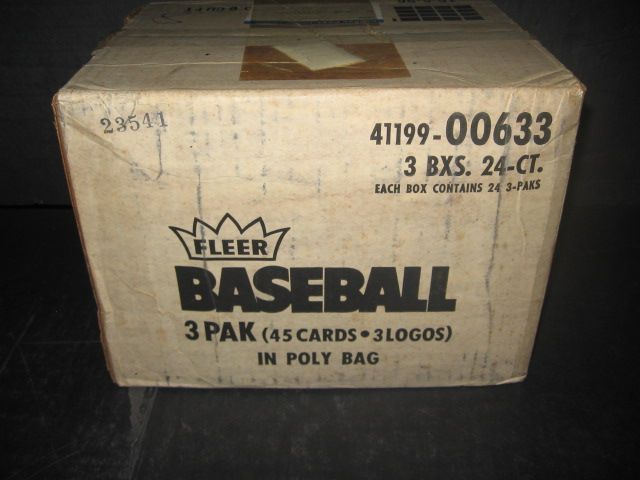 1983 Fleer Baseball Wax Pack Rack Pack Case (3 Box) (00633)