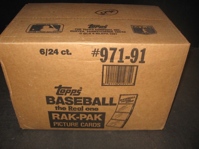 1991 Topps Baseball Rack Pack Case (6 Box) (Sealed)