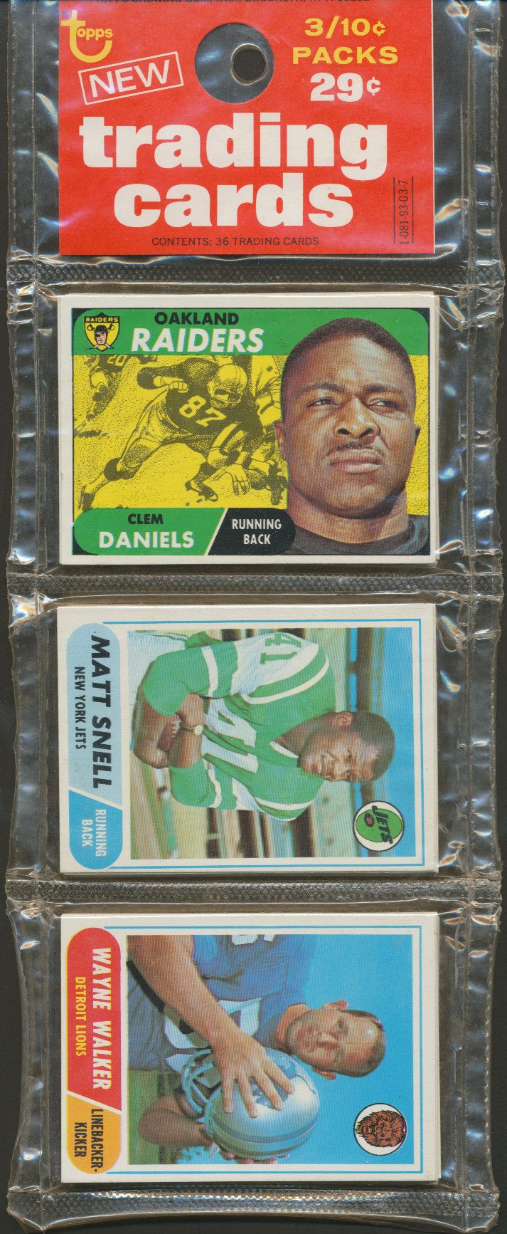 1968 Topps Football Unopened Series Rack Pack