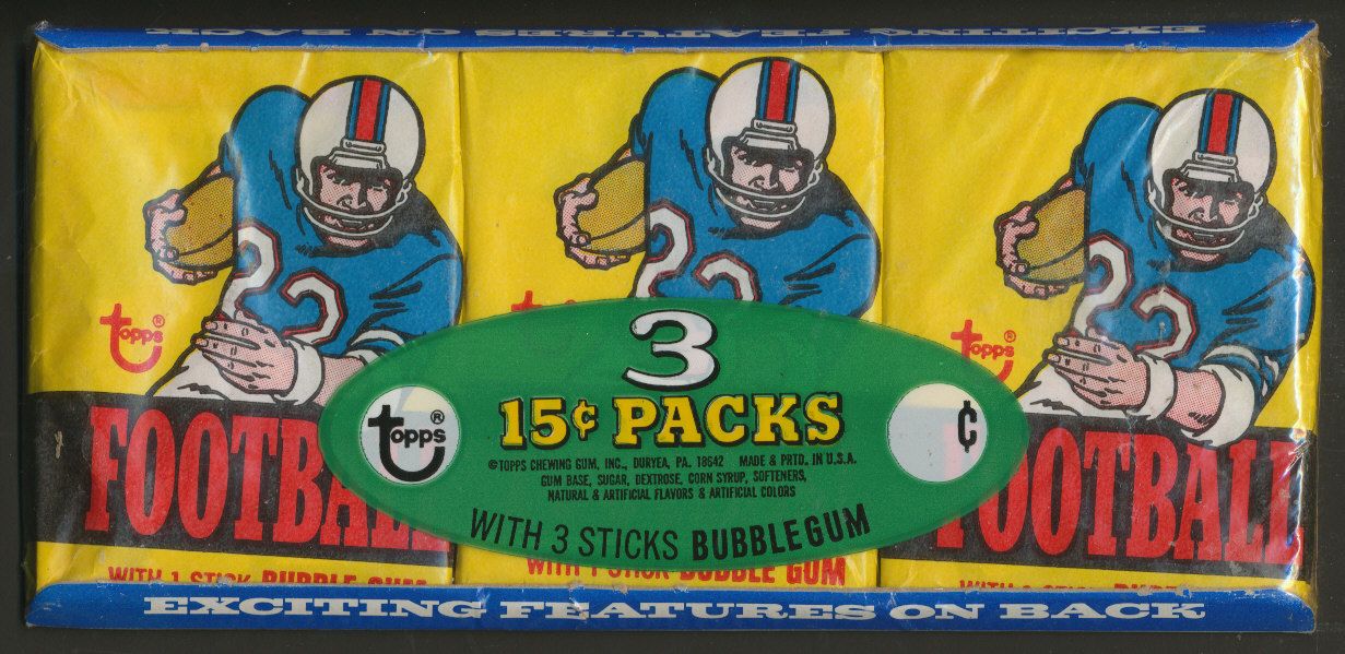 1976 Topps Football Unopened Wax Pack Tray