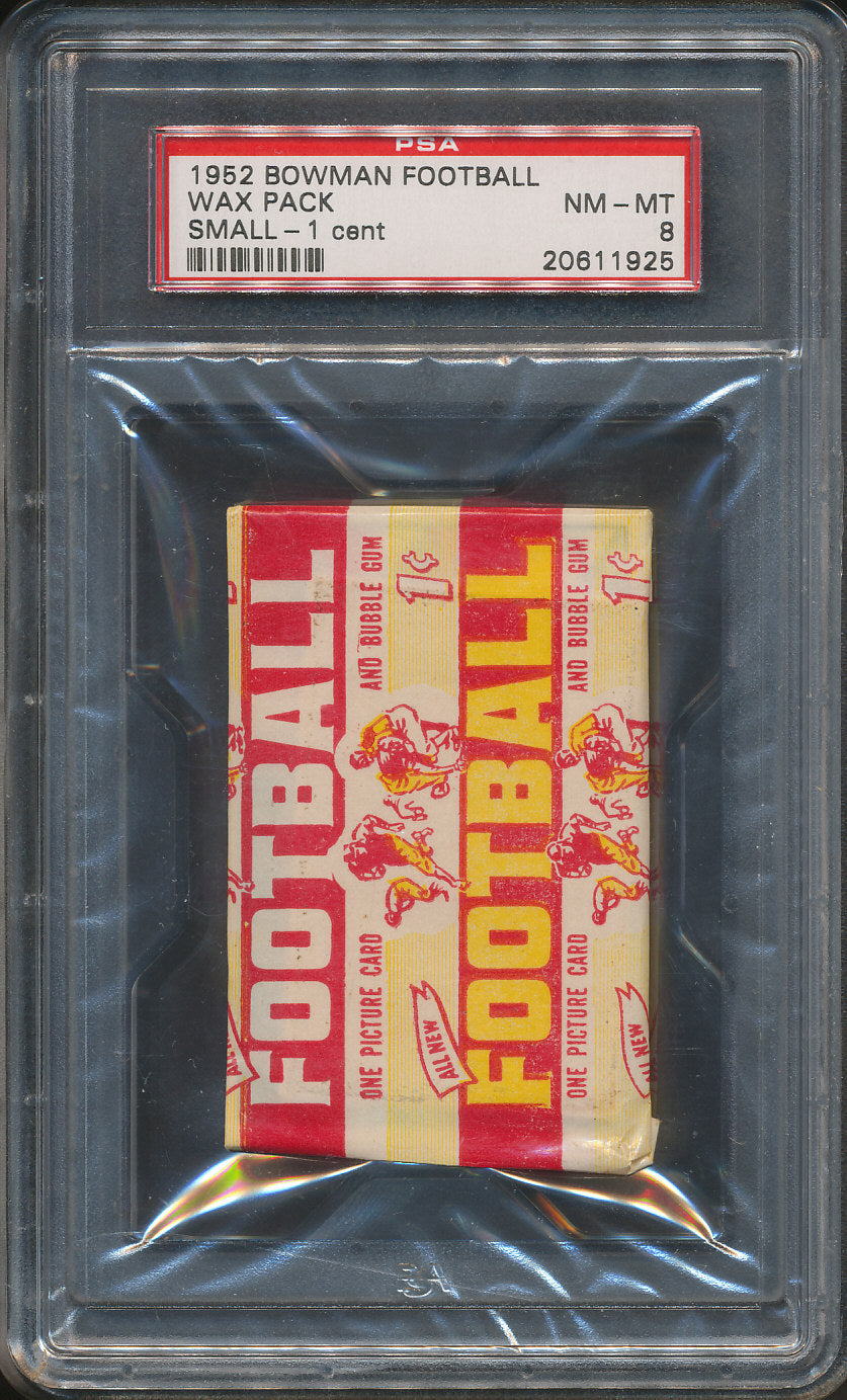 1952 Bowman Small Football Unopened 1 Cent Wax Pack PSA 8