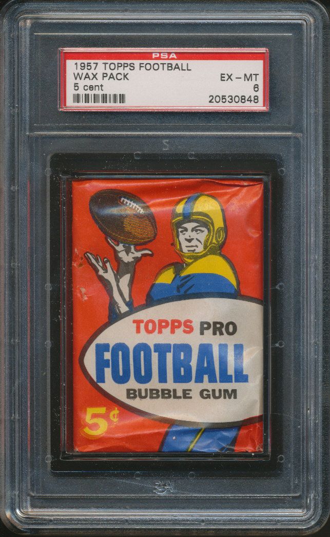 1957 Topps Football Unopened 5 Cent Wax Pack PSA 6