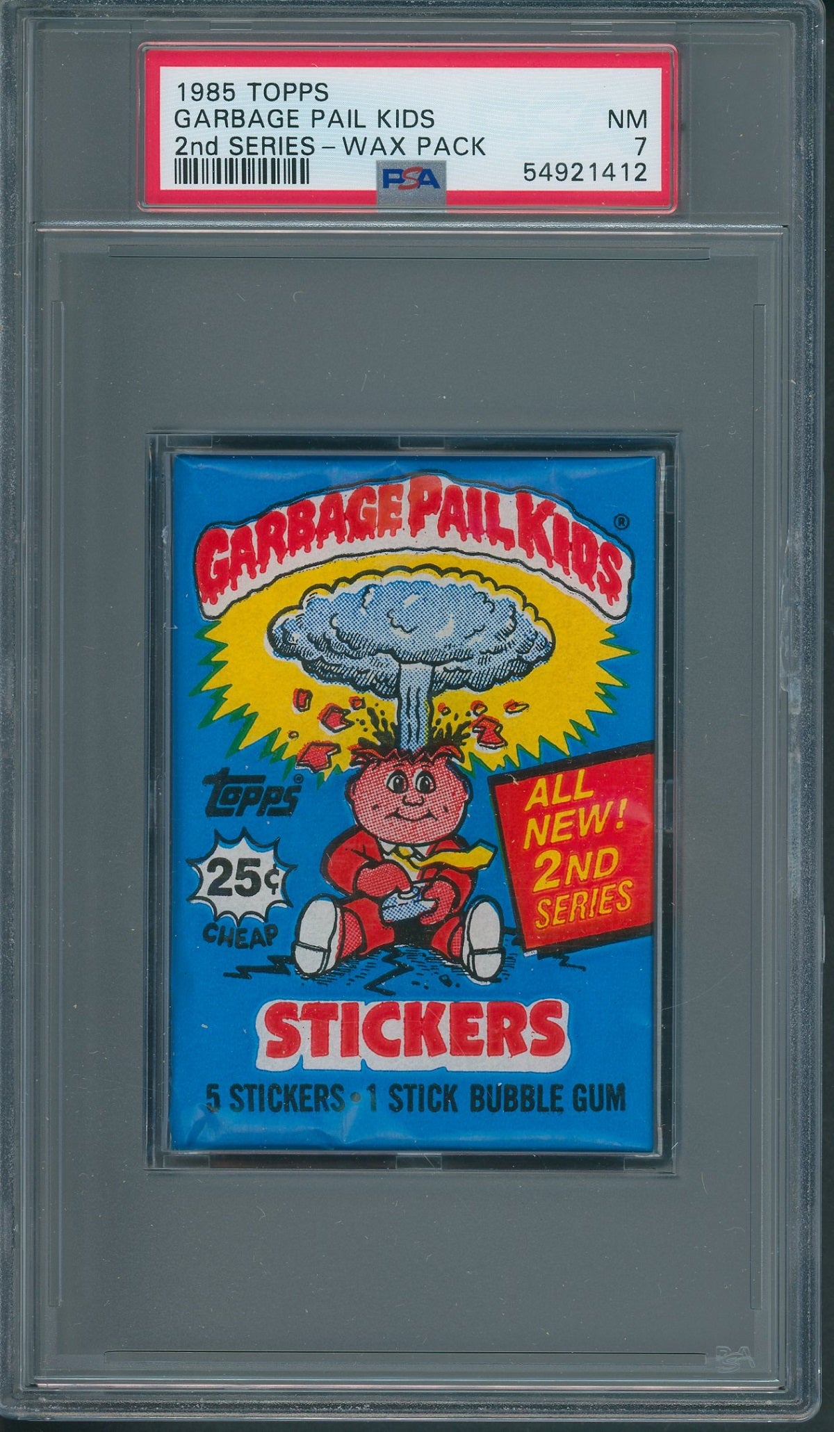 1985 Topps Garbage Pail Kids Unopened 2nd Series Wax Pack PSA 7 (w/ price)