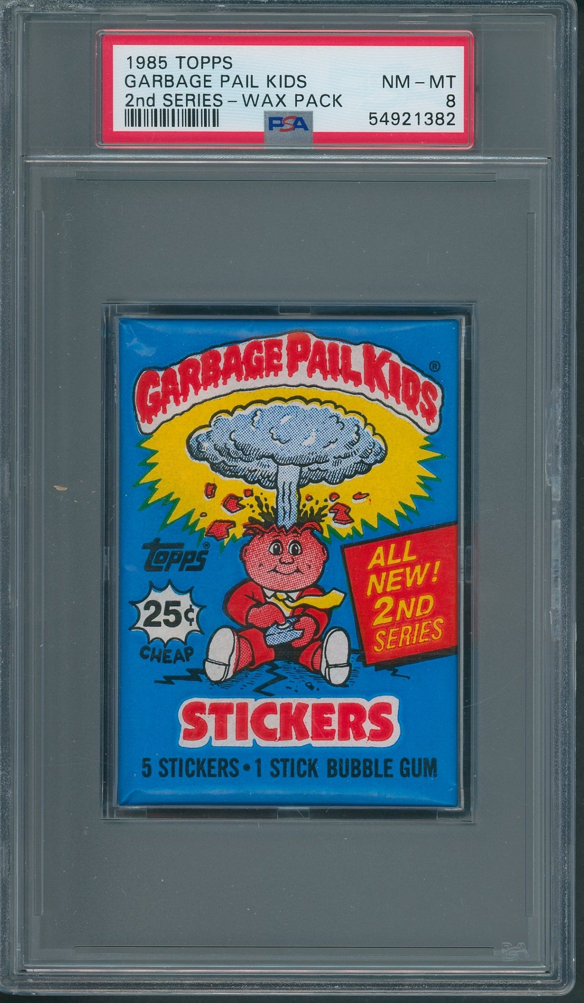 1985 Topps Garbage Pail Kids Unopened 2nd Series Wax Pack PSA 8 (w/ price)