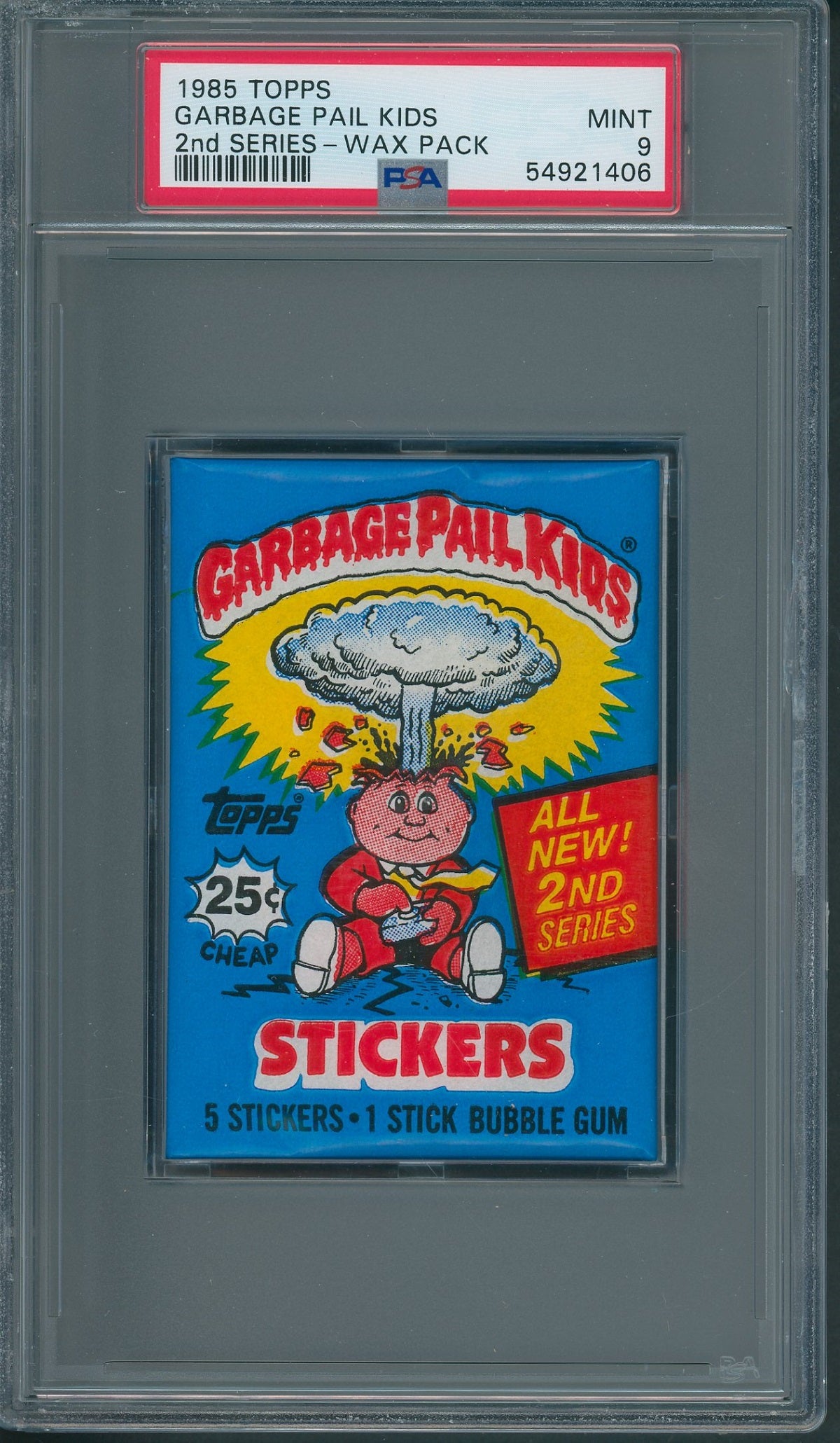 1985 Topps Garbage Pail Kids 2nd Series Wax Pack PSA 9 (w/ price)
