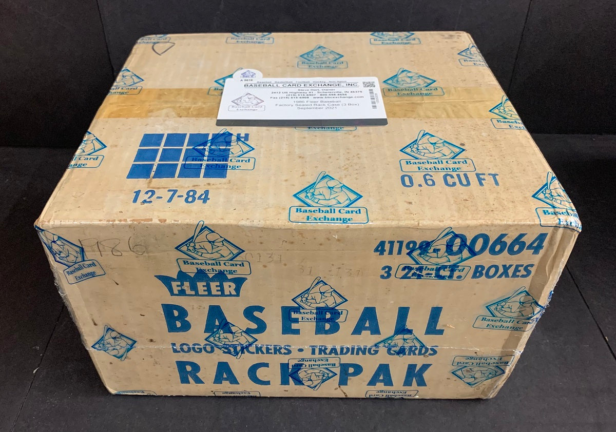 1986 Fleer Baseball Factory Sealed Rack Case (BBCE)