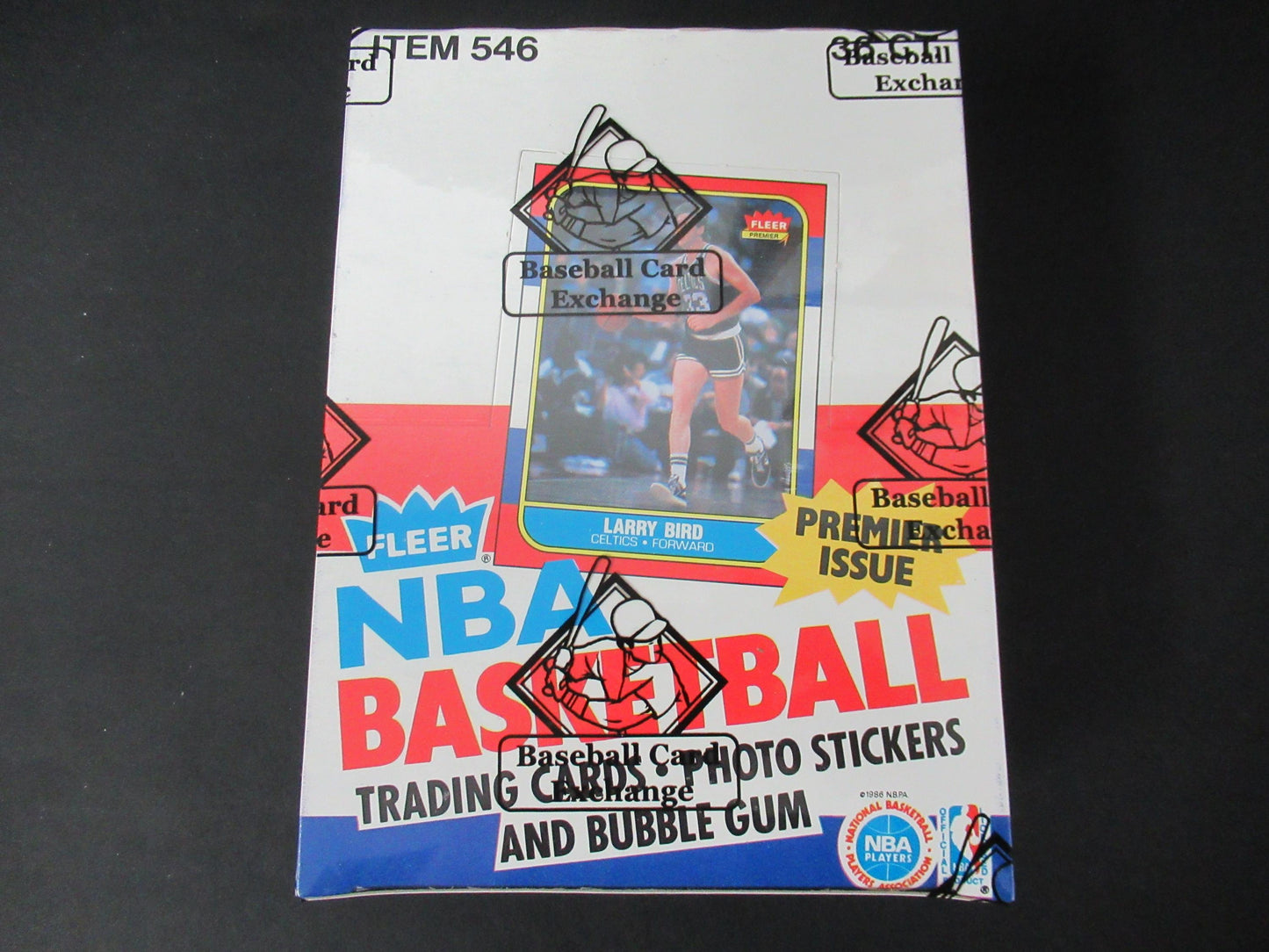 1986/87 Fleer Basketball Unopened Wax Box (Jordan Top) w/ Display Case