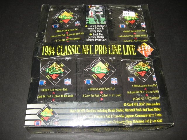 1994 Classic Pro Line Live Football Box (Magazine)