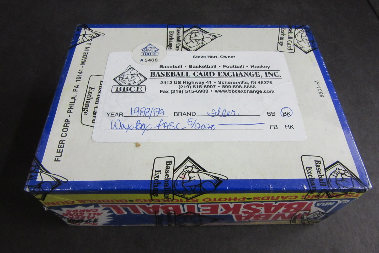 1988/89 Fleer Basketball Unopened Wax Box (FASC)