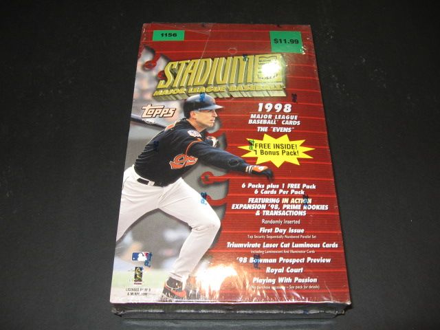 1998 Topps Stadium Club Baseball The Evens Blaster Box (7/6)